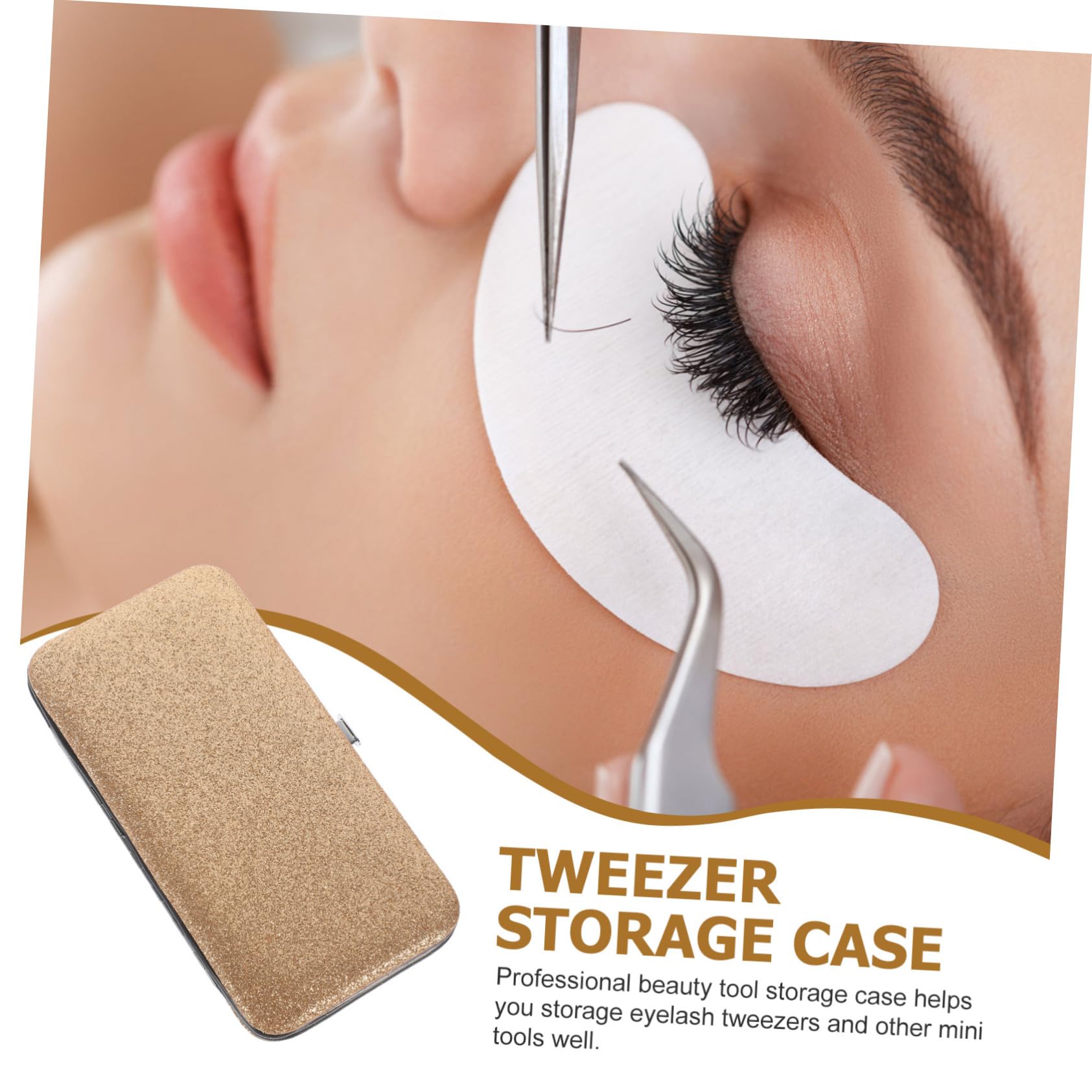 Premium Gold Eyelash Extension Tweezers Case - Scratch-Resistant Storage Holder for Lash Artists & Professionals - Perfect for Salon, Travel & Home Use