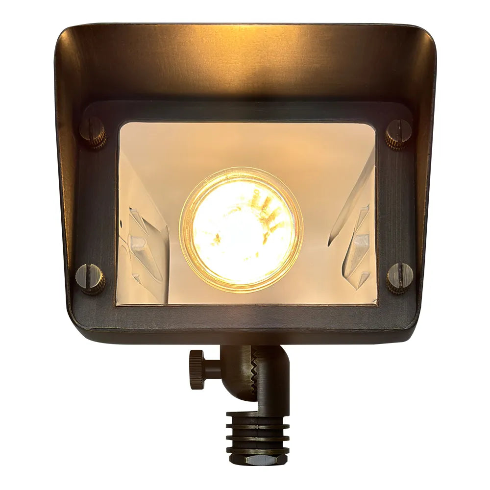 FPB05 Adjustable LED Directional Flood Light - Cast Brass Rectangular Landscape Lighting for Gardens, Pathways, and Outdoor Decor - Energy Efficient & Weatherproof