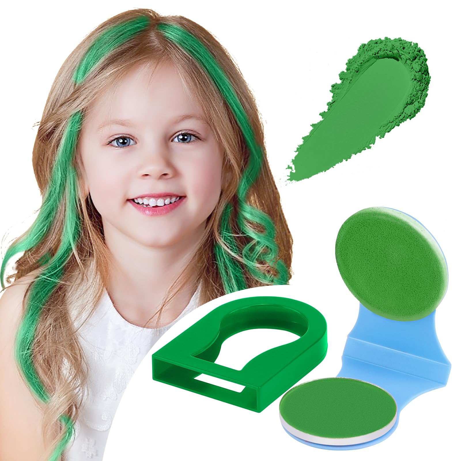 Halloween Green Temporary Hair Chalk - Washable Hair Dye for Girls, Kids & Adults | Crazy Hair Day, Christmas Party & Cosplay Costume Accessories | Perfect for Halloween, School Events & Themed Parties