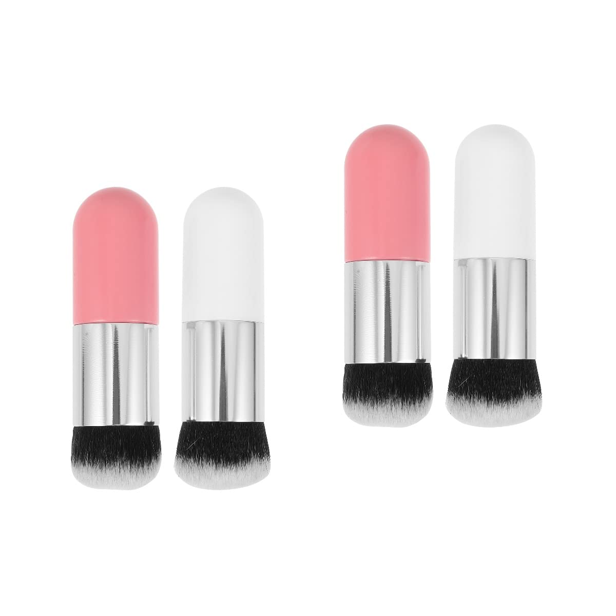 FOMIYES 4-Piece Makeup Brush Set - Foundation Brush, Bronzer Brush, Blush Brush, Travel Makeup Kit with Soft Synthetic Fibers for Flawless Face Makeup Application | Perfect for Daily Use, Professional Makeup Artists & On-The-Go Touch-Ups