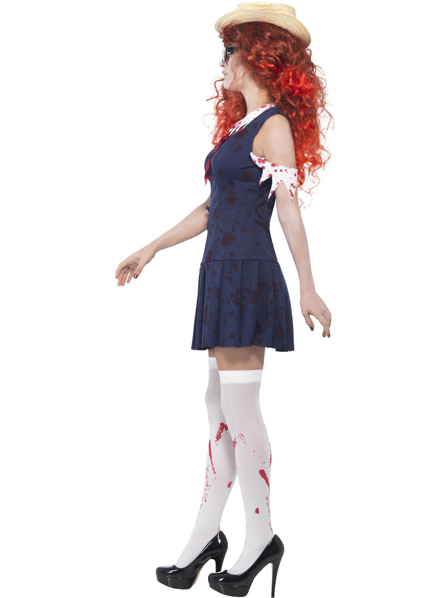 Smiffys Women's High School Horror Zombie Costume - Scary Halloween Outfit for College Student Party & Cosplay