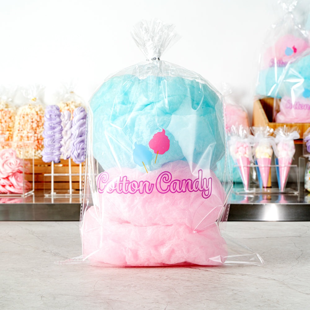 Clear Plastic Cotton Candy Bags 12x18 Inches - 100 Count Box | Bulk Packaging for Candy, Concessions & Party Favors
