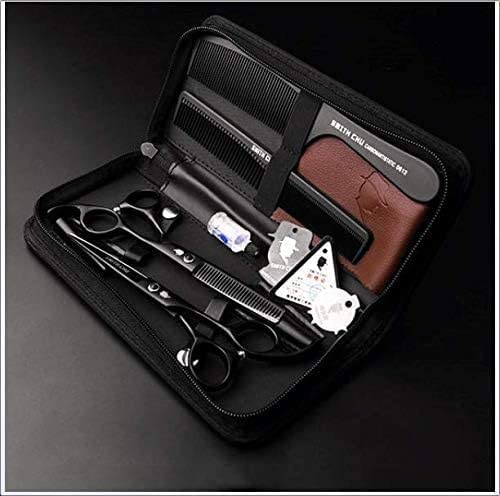 Premium 6 Inch Japanese Professional Hairdressing Scissors - Barber Shears with Purple Retro Design (5.5 Inch Set Included) for Salon, Hairstyling & Home Haircut Use