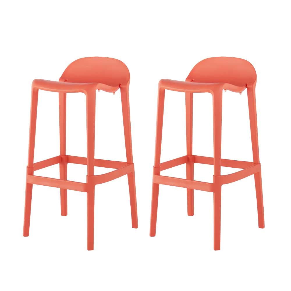 Lagoon Joyous Antique Rose Resin Bar Stools Set of 2 - Outdoor Patio Furniture for Garden, Poolside & Backyard Decor