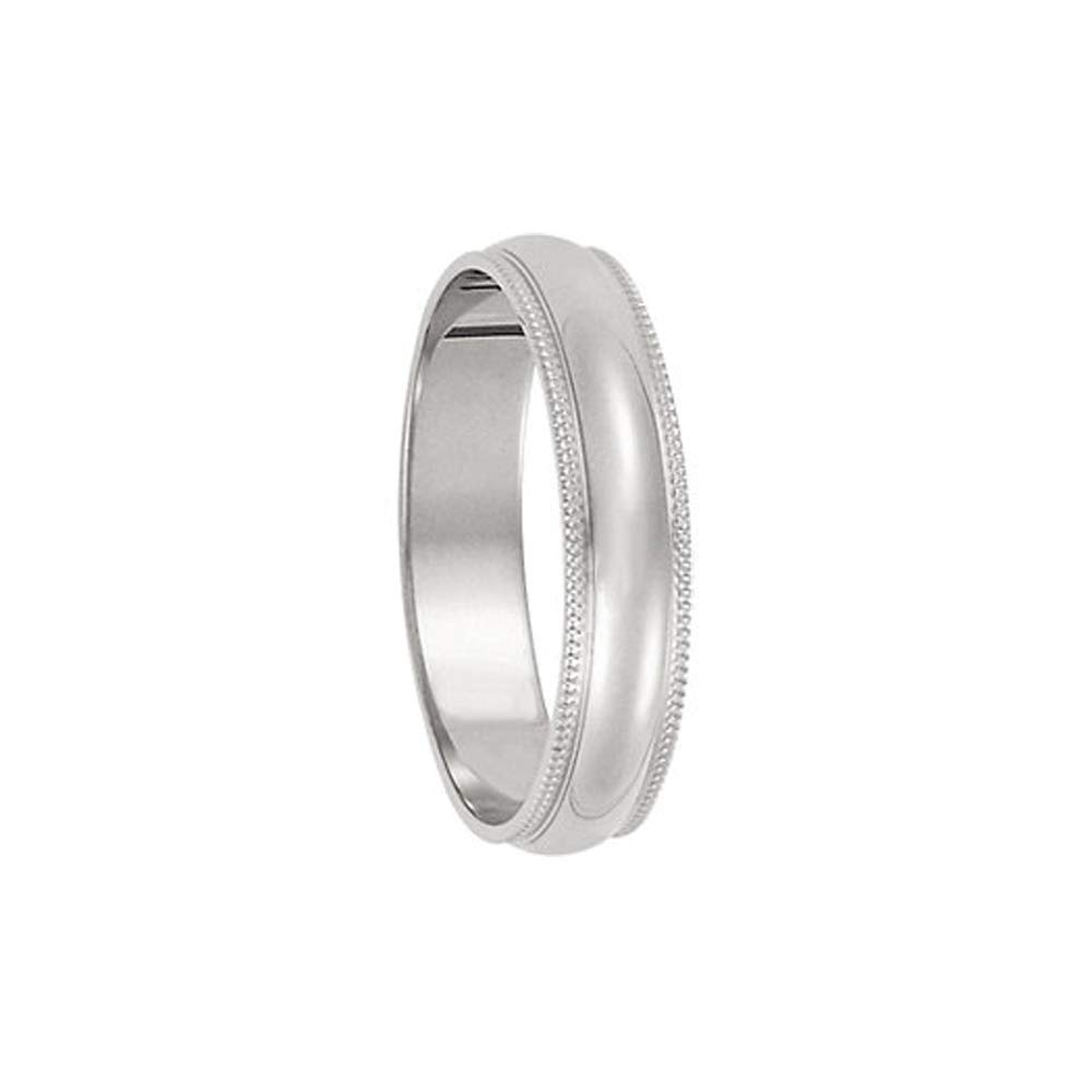 The Black Bow 4mm Milgrain Edge Domed Light Band in 10k White Gold - Perfect for Weddings, Anniversaries, and Special Occasions