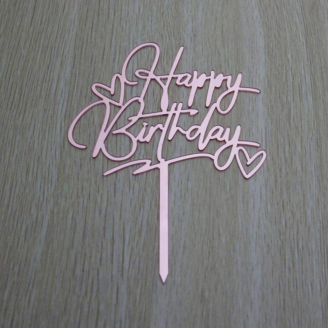 Happy Birthday Cake Topper - Rose Gold Mirror Acrylic Party Decorations for Birthday Cakes, Cupcakes & Desserts | Perfect for Birthday Parties, Baby Showers & Special Celebrations