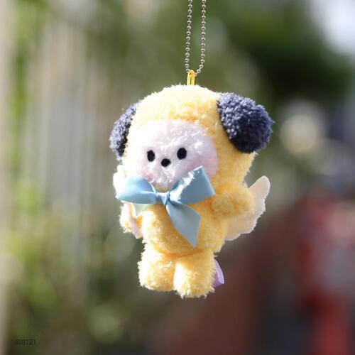 BT21 Chimmy Mini Angel Plush Keychain - Cute Kawaii Plush Toy for Bags, Backpacks & Keys | Perfect Gift for Kpop BTS Fans & Collectors