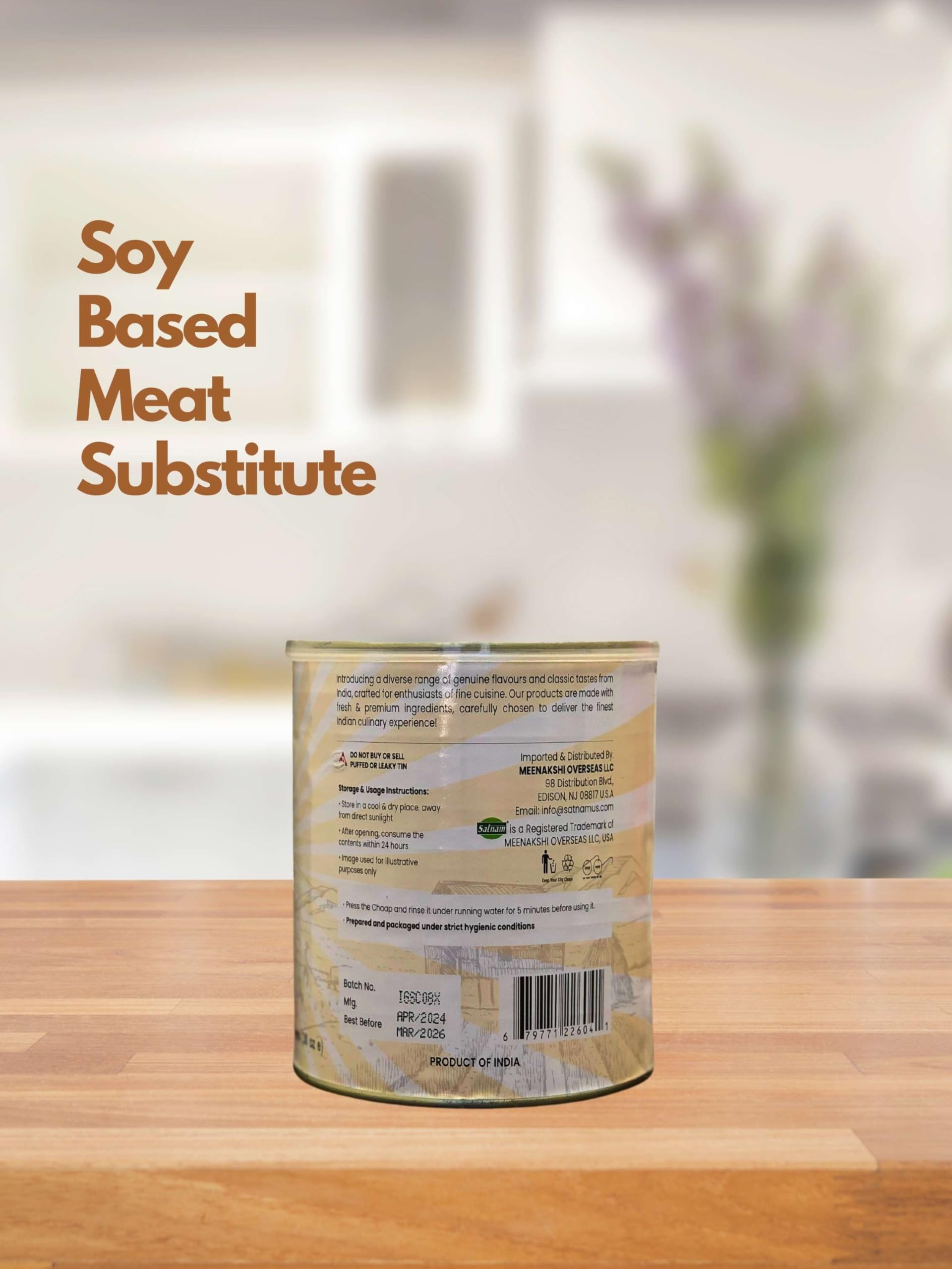 Premium Soya Chaap 850g (30 Oz) | 100% Vegan Plant-Based Protein Meat Substitute | Authentic Indian Soy Product | Fresh & Natural Ingredients | Easy-Open Lid – Perfect for Vegan Meals, Indian Cuisine & Healthy Protein Diets