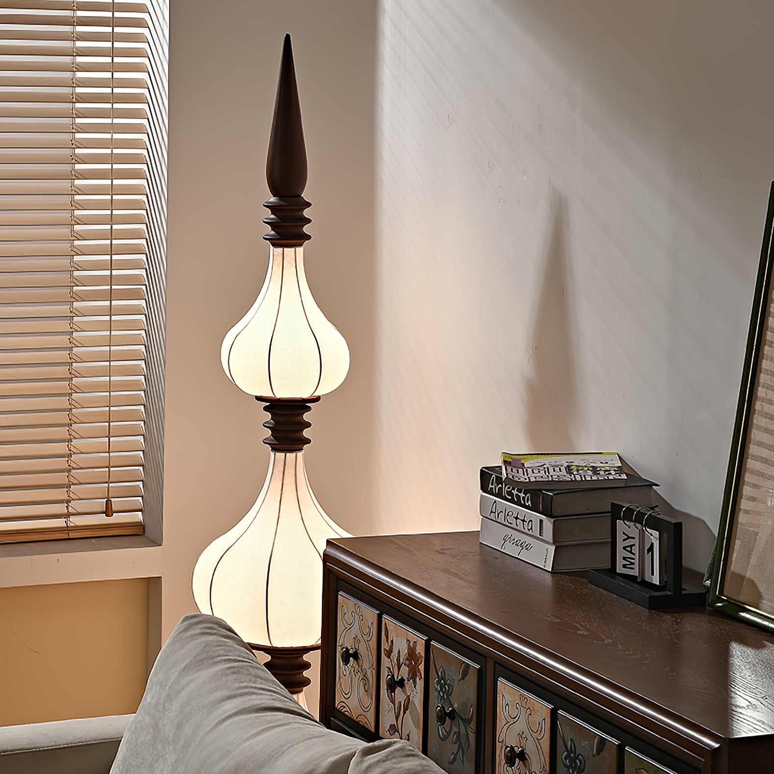 Modern Cassia Floor Lamp - Adjustable Brightness & Height, LED Standing Light for Living Room, Bedroom, or Office - Perfect for Reading, Working & Relaxing