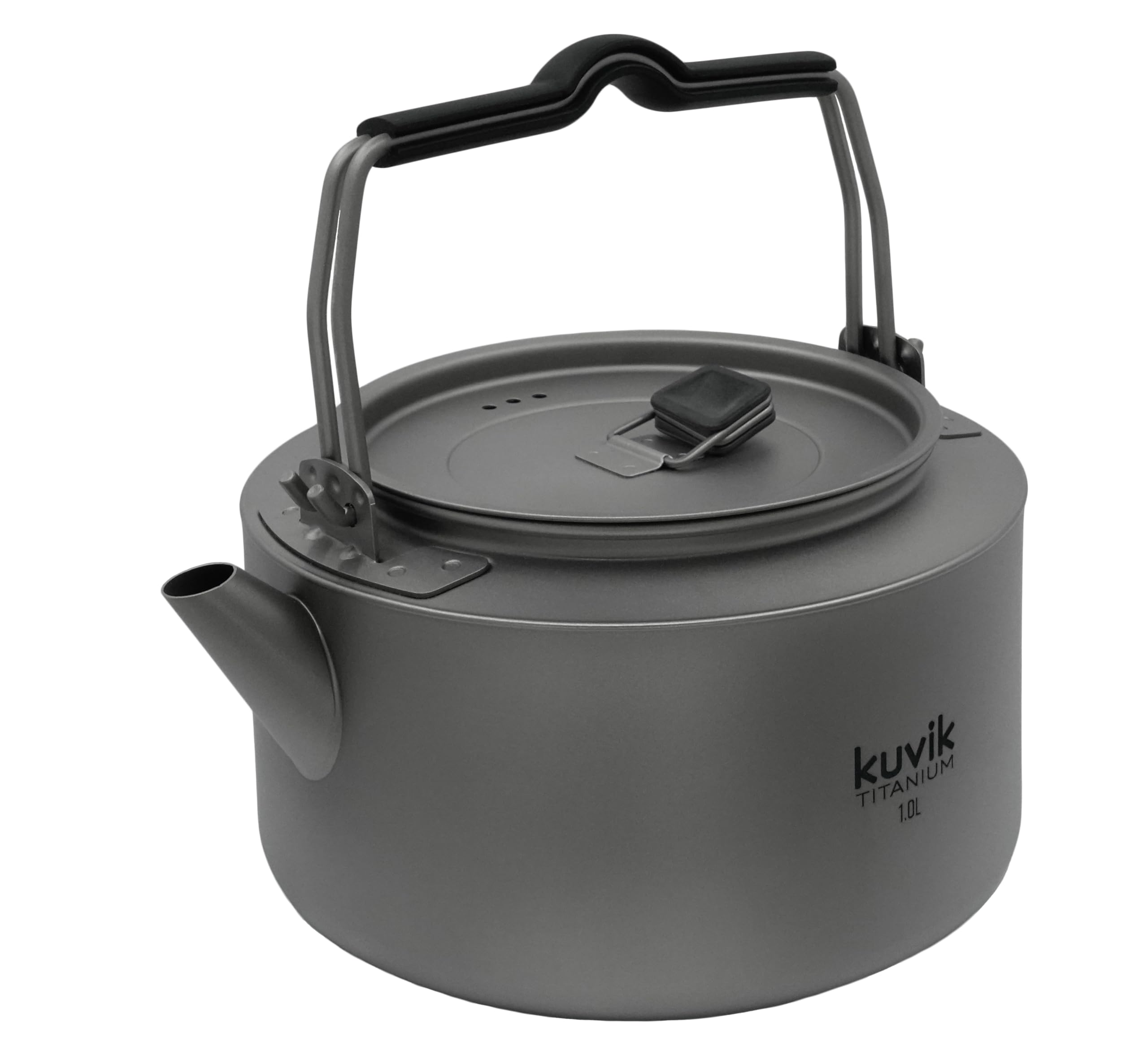 Kuvik Titanium Kettle 1.0L (33.8 oz) - Ultralight Compact Camping Kettle for Backpacking, Hiking & Outdoor Adventures | Perfect for Travel, Home Use & Emergency Preparedness