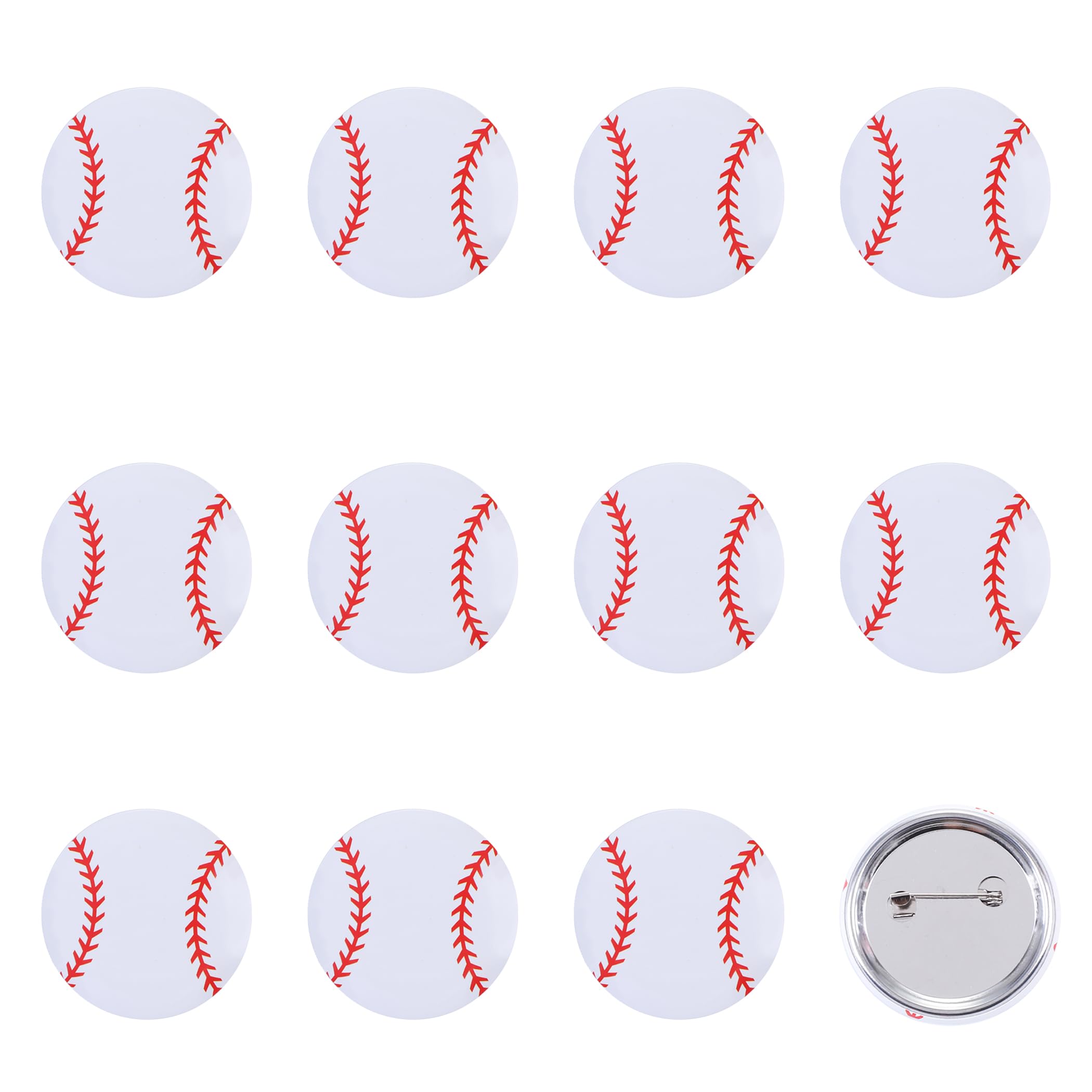 12 Pcs 1 Inch Round Baseball Button Pins - Customizable Hat & Bag Accessories for Players & Fans - Perfect for Team Gifts, Game Days & Fan Collections
