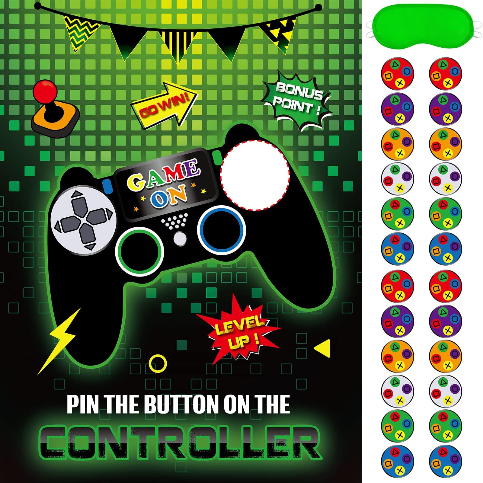 WERNNSAI Pin The Button Video Game Party Game - 21