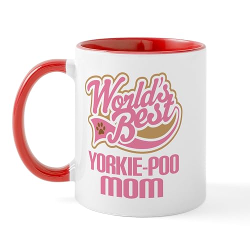White/Red Inside - Yorkie Poo Dog Mom Mug