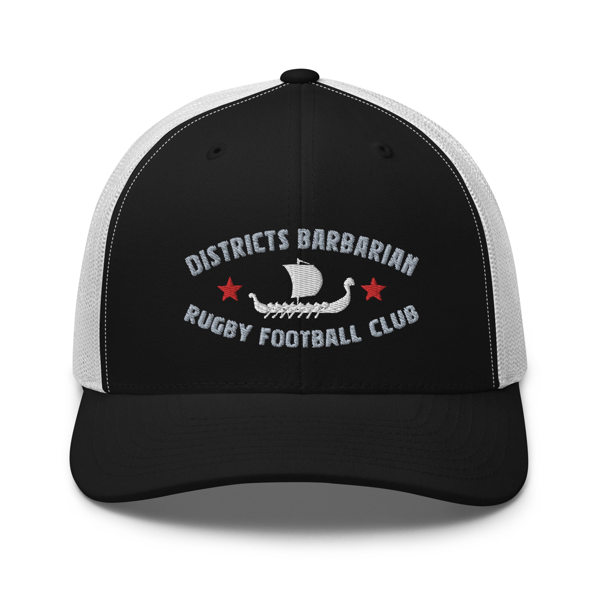 Districts Barbarian RFC Trucker Cap - Vintage Baseball Hat for Men & Women - Adjustable Snapback Flat Brim Cap - Perfect for Outdoor Sports, Casual Wear & Street Fashion