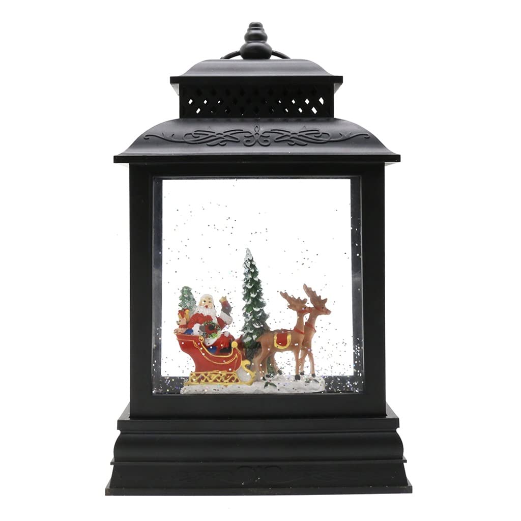 Nativity in Sleigh LED Water Lantern - Christmas Holiday Water Globe with Lights for Santa Decorations | Perfect for Holiday Table Centerpieces, Christmas Village Displays & Winter Wonderland Decor