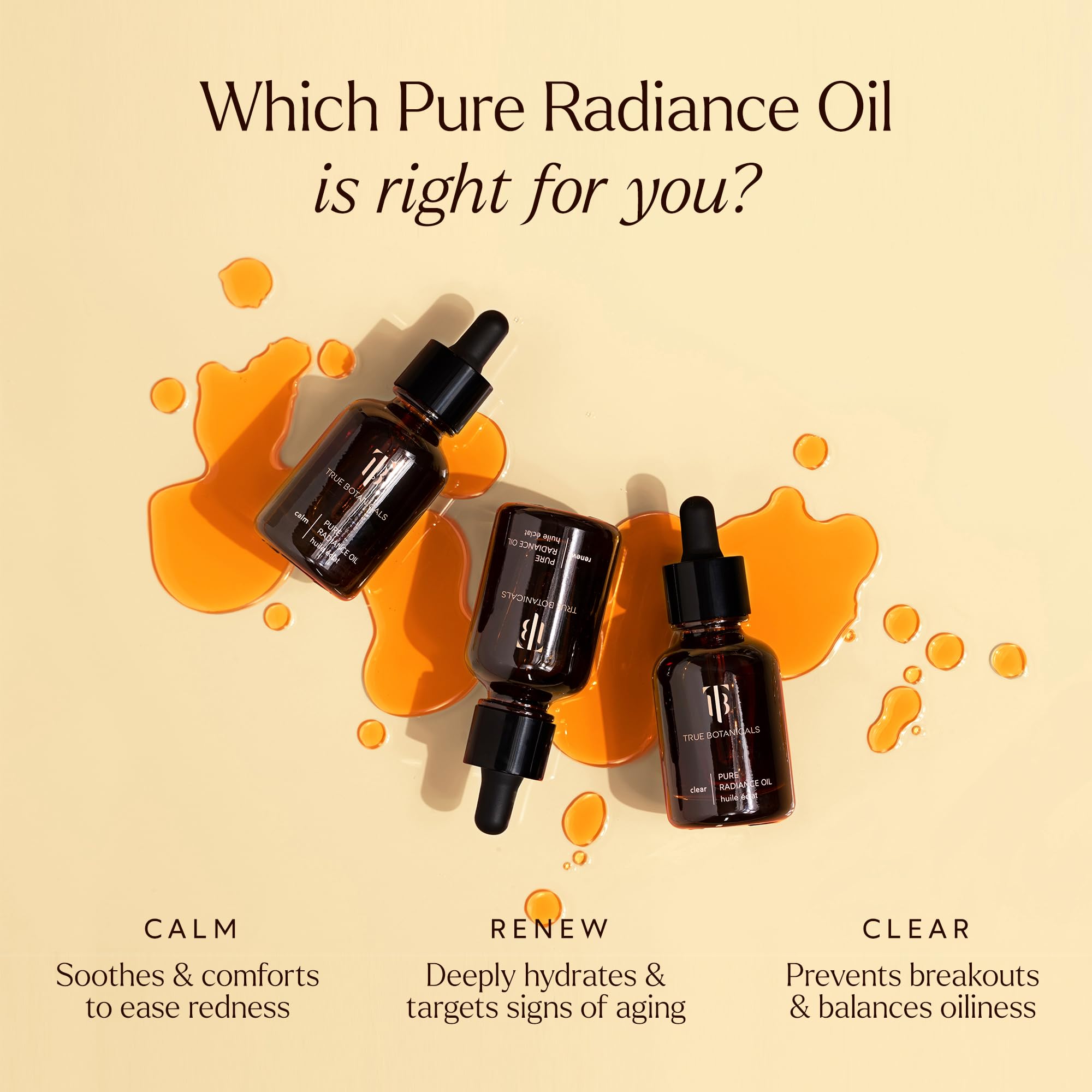 True Botanicals Calm Pure Radiance Oil - Anti-Aging Face Oil for Sensitive Skin, Redness & Wrinkles | Dermatologist Tested, Non-Toxic | 1 fl oz (30 ml) | Perfect for Nighttime Skincare Routine & Soothing Dry, Irritated Skin