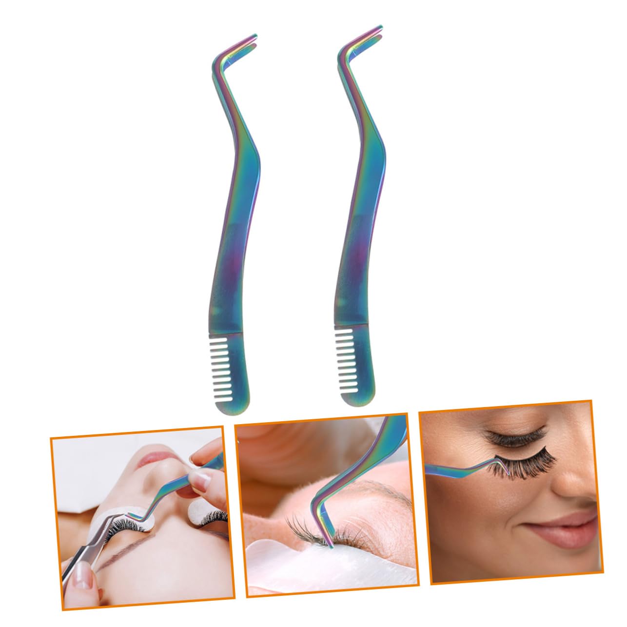 Baluue Professional Eyelash Extension Tweezers Set - Precision Grip Lash Tool Kit with Comb for Salon & Home Use