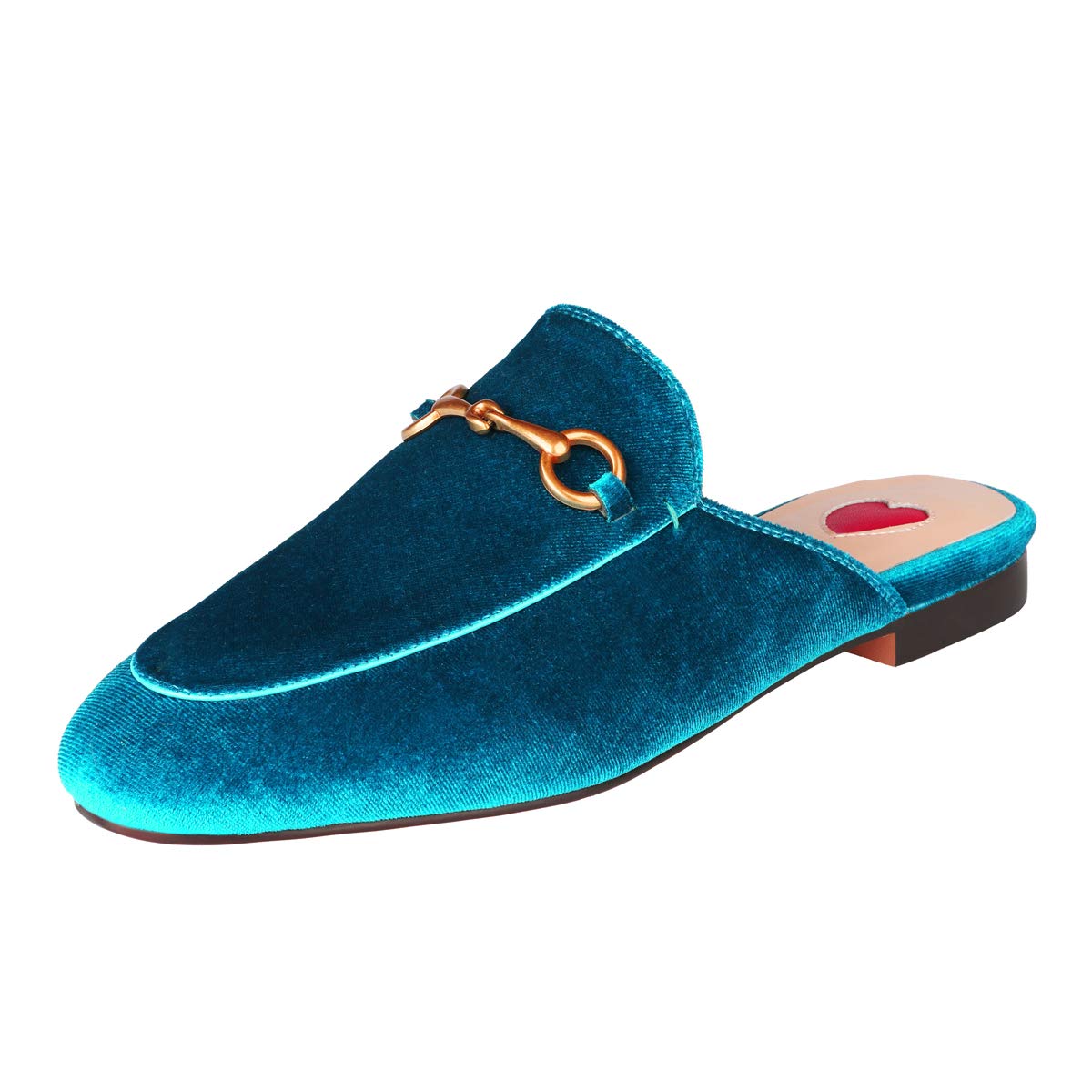 Arqa Women's Almond Toe Leather Mule Shoes - Slip-On Backless Loafers with Buckle Detail | Comfortable Casual Flats for Work, Office & Everyday Wear