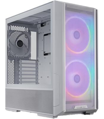 G7 Lancool PC Case - White Mid Tower Computer Chassis with Tempered Glass Side Panel for Gaming & Workstation Builds - Perfect for High-Performance PCs and Custom RGB Setups