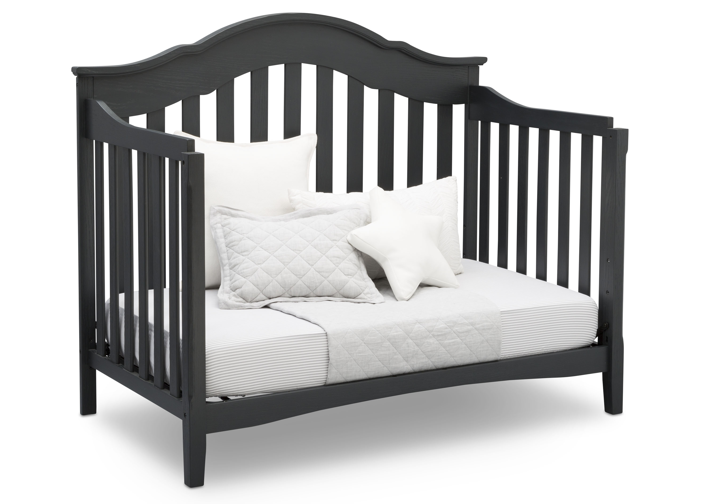 Farmhouse Style 6-in-1 Convertible Baby Crib to Toddler Bed - White Wooden Nursery Furniture for Newborns & Kids - Perfect for Modern Nursery, Bedroom & Daycare