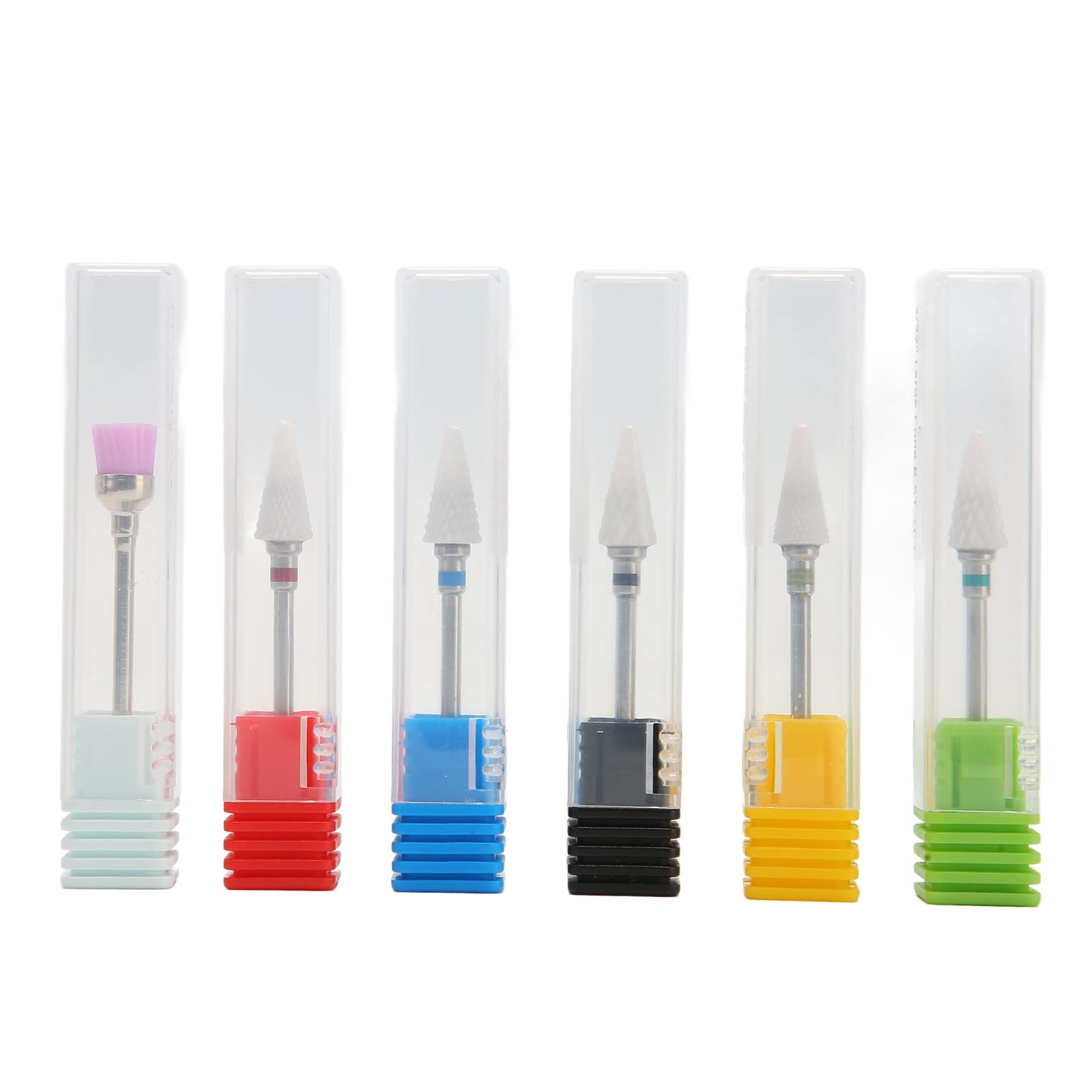Professional 6pcs Nail Drill Bit Set - Ceramic & Rhinestone Bits for Gel Polish, Cuticle Removal | Manicure & Pedicure Tools for Home Salon & Beginners | Perfect for Nail Art, DIY Grooming & Professional Use