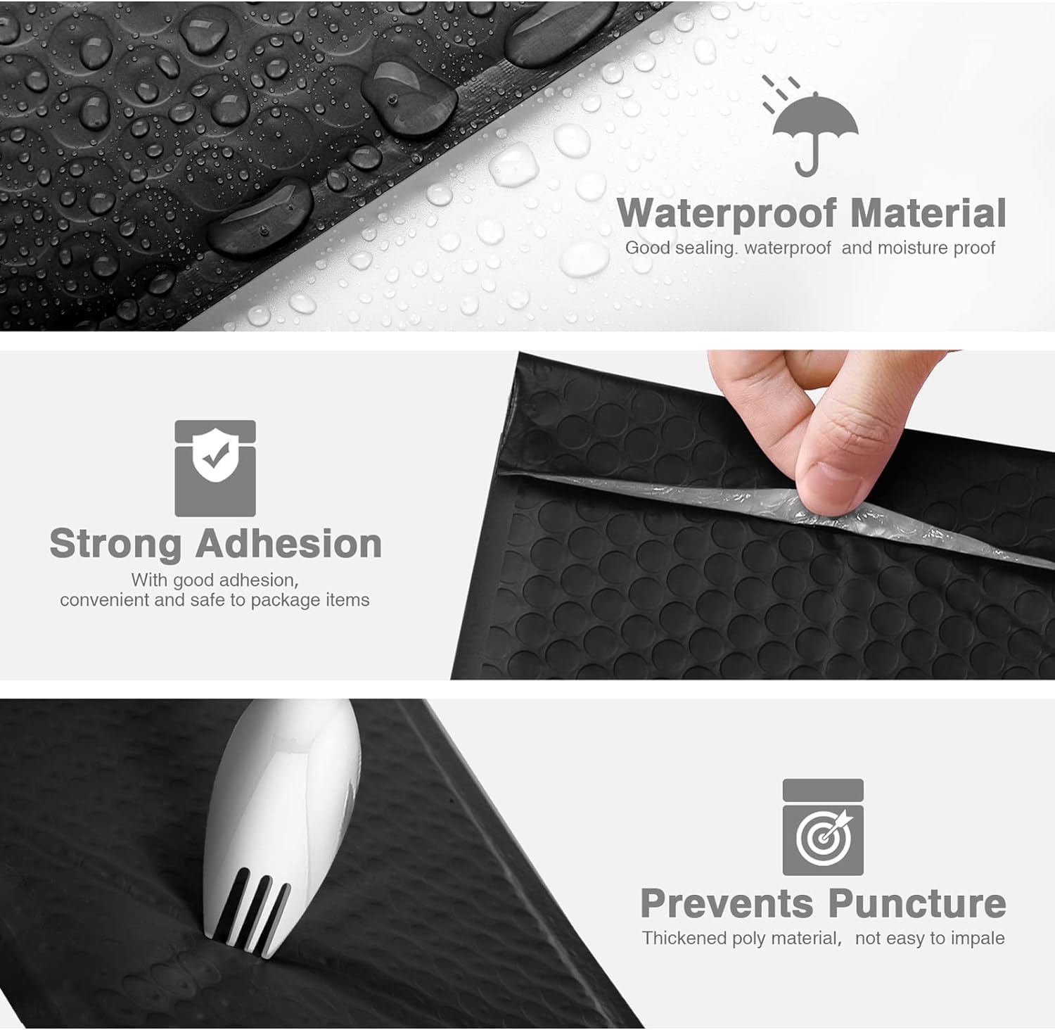 Metronic 4x8 Inch 800Pack Black Bubble Mailers - Waterproof Padded Envelopes with Self Seal Adhesion, Cushioning Padded Mailers for Jewelry, Small Items & Gifts - Perfect for Ecommerce Shipping, Online Stores & Small Business Packaging