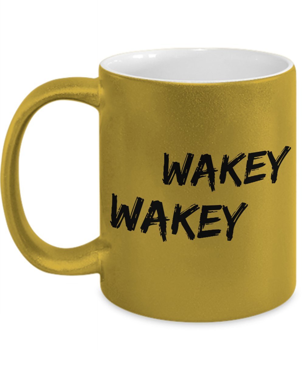Funny Wakey Wakey Coffee Mug 11oz - Novelty Gift for Women, Men, Wife, Husband, Coworker & Friend - Perfect for Office, Home & Holiday Gifting