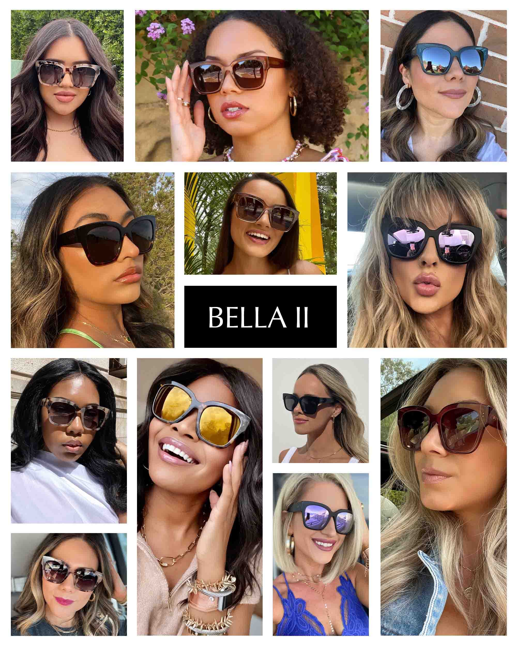 DIFF Bella II Oversized Square Sunglasses for Women - UV400 Protection, Tortoise Frames - Perfect for Beach, Driving & Outdoor Activities