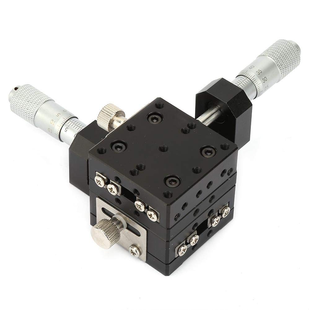Precision Linear Stage 40x40x40mm - SEMY40-AC XY Micrometer Manual Fine-Tuning Cross Roller Stage with Knives & Accessories for Microscopy, Laser Alignment & Lab Equipment Positioning