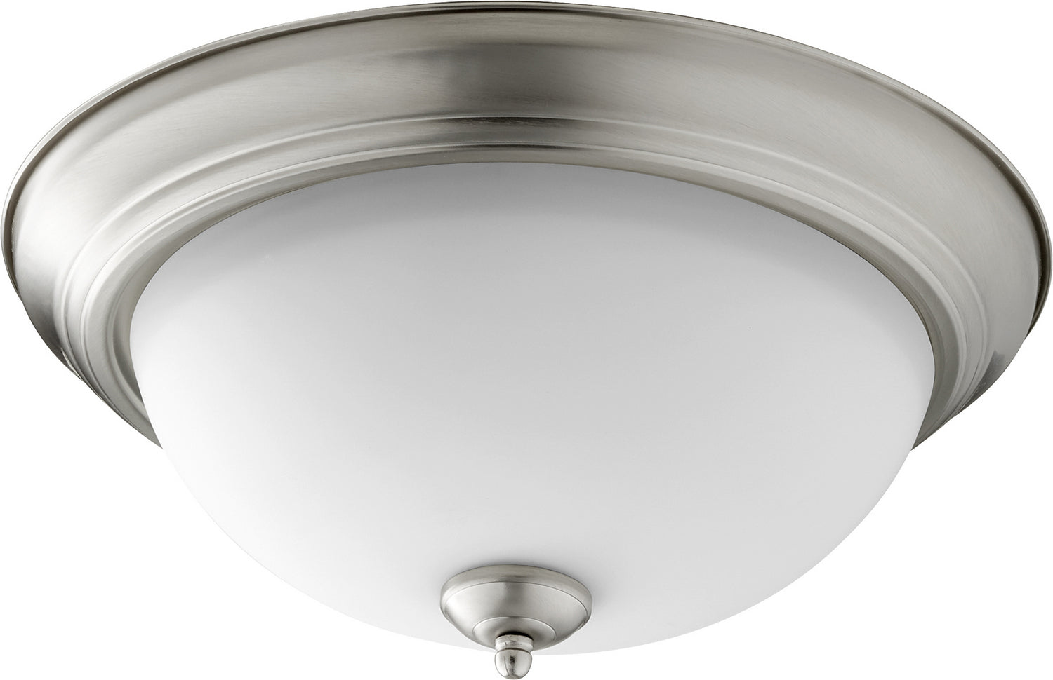 3063 Ceiling Light Fixture - 3-Light Satin Nickel Ceiling Mount with Opal Glass Shades for Dining Room, Bedroom or Living Room Lighting