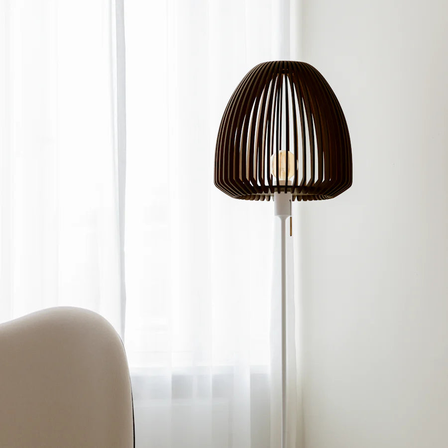 Clava Wood Lampshade - Handcrafted Natural Wooden Lamp Shade for Bedroom, Living Room & Office Decor - Eco-Friendly Lighting Fixture