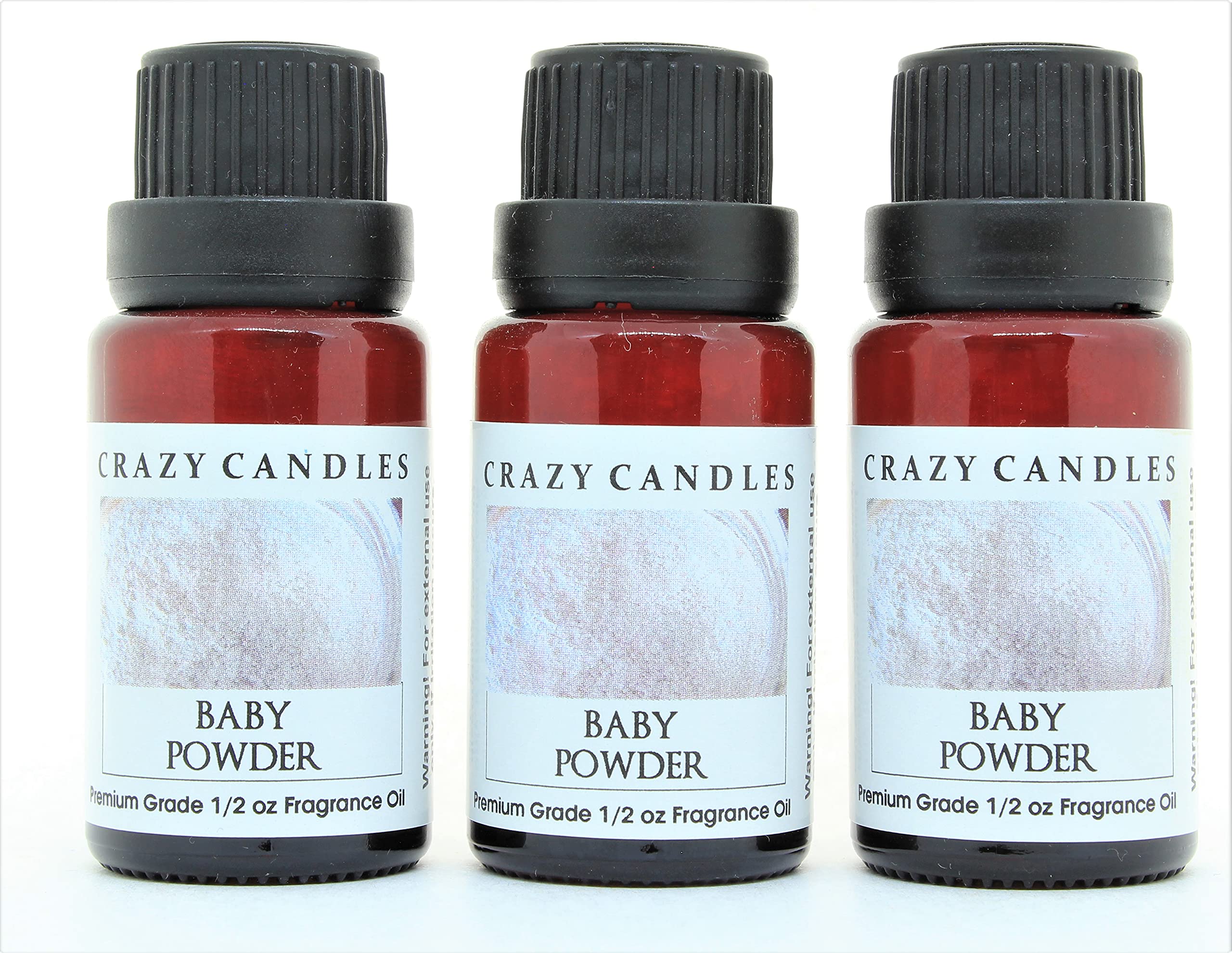 Premium Baby Powder Scented Fragrance Oil - 3 Pack (1/2 FL Oz/15ml Each) | Long-Lasting Aroma for Home, Office & Spa | Perfect for Diffusers, Candles & DIY Projects