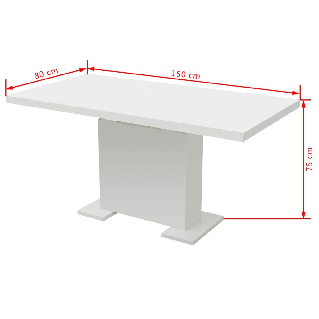 FAMIROSA Extendable Dining Table - Space Saving Pedestal Kitchen Table for Small Spaces, White | Perfect for Apartments, Living Rooms & Compact Homes