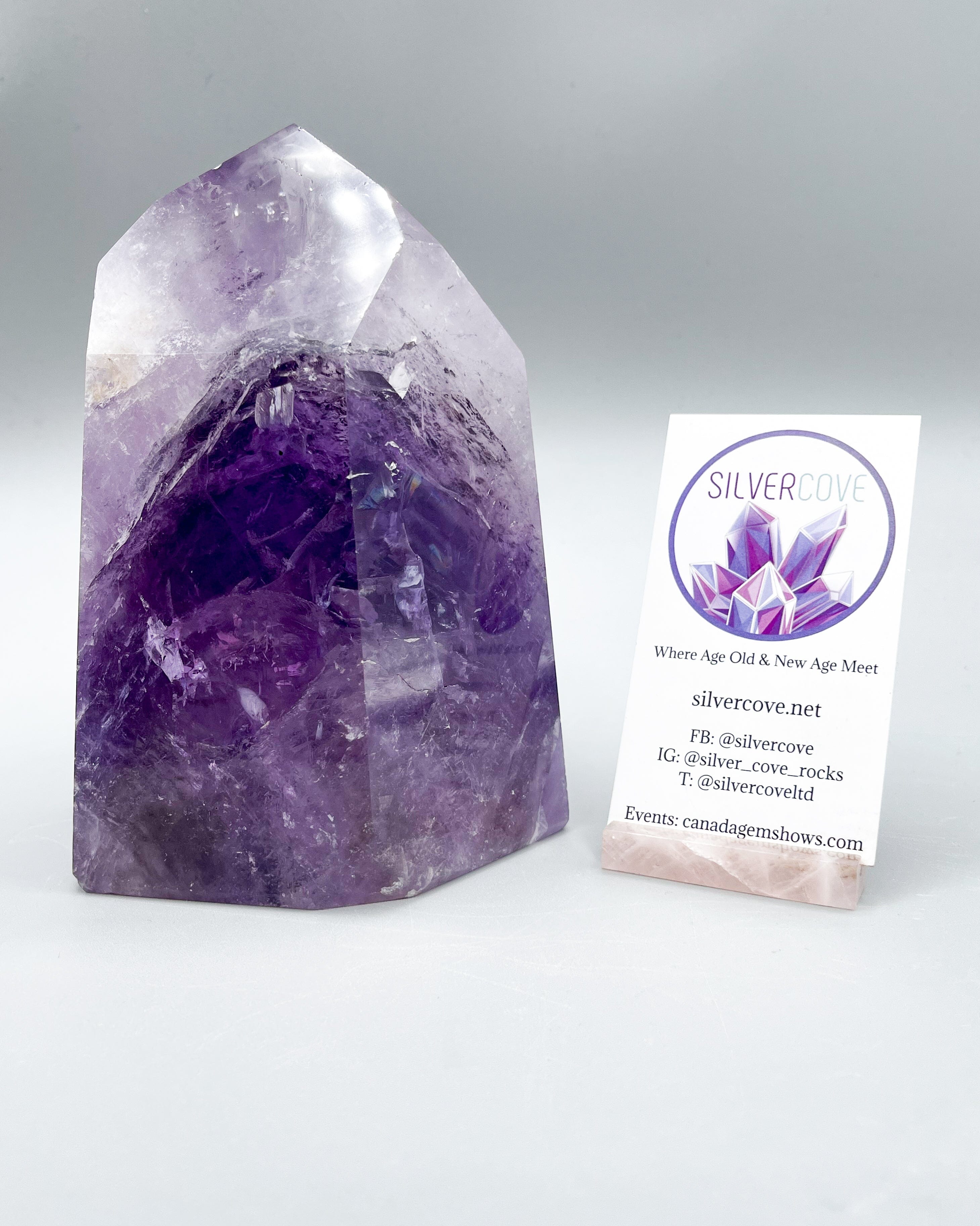 Natural Amethyst Single Point Crystal Carving - Healing Stone for Meditation, Reiki & Energy Work - Perfect for Home Decor & Spiritual Practices