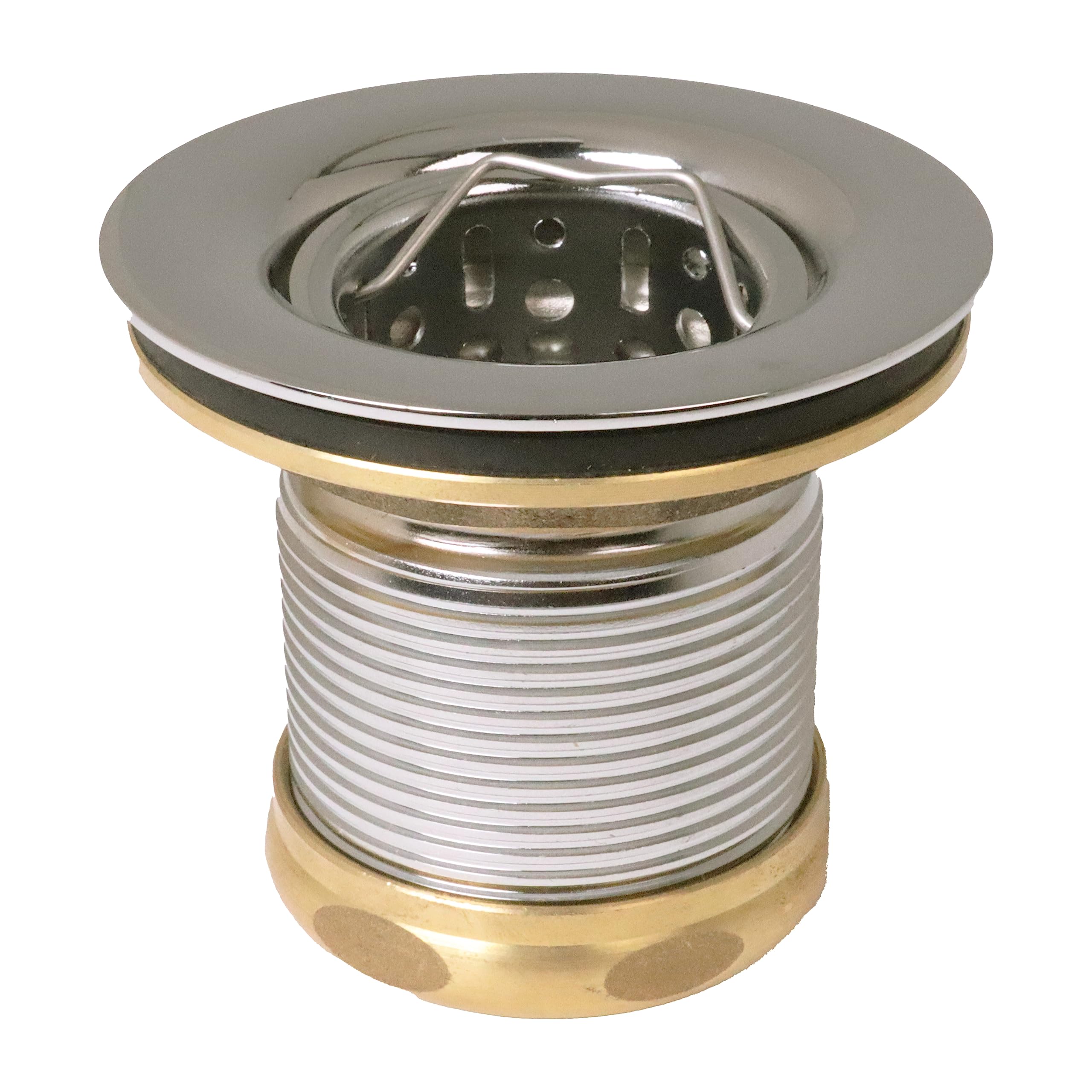 Westbrass Junior Basket Style Bar Sink Strainer - Polished Nickel Finish (D218-05) - Perfect for Kitchen, Bar, and RV Sinks