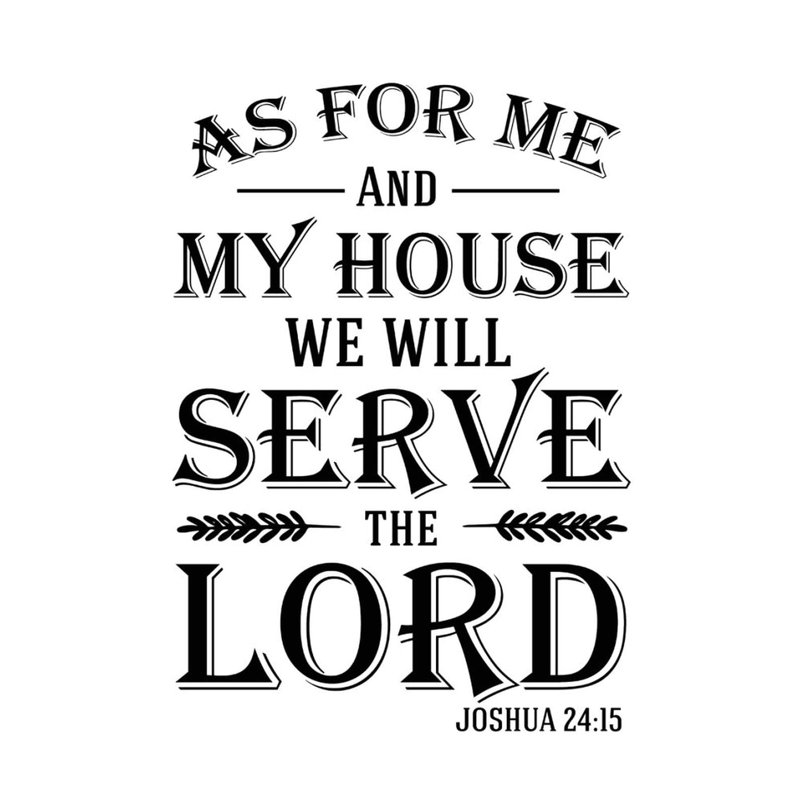 Inspiring 'As for Me and My House We Will Serve The Lord' Vinyl Wall Decal - Bible Verse Home Decor for Living Room, Bedroom & Nursery - Motivational Christian Wall Art Sticker for Faith-Based Interior Design
