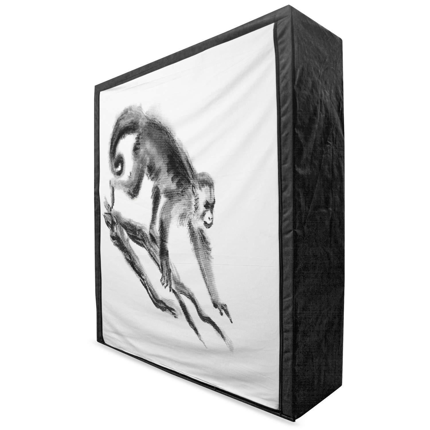 Ambesonne Portable Fabric Wardrobe with Monkey Jungle Illustration - 59