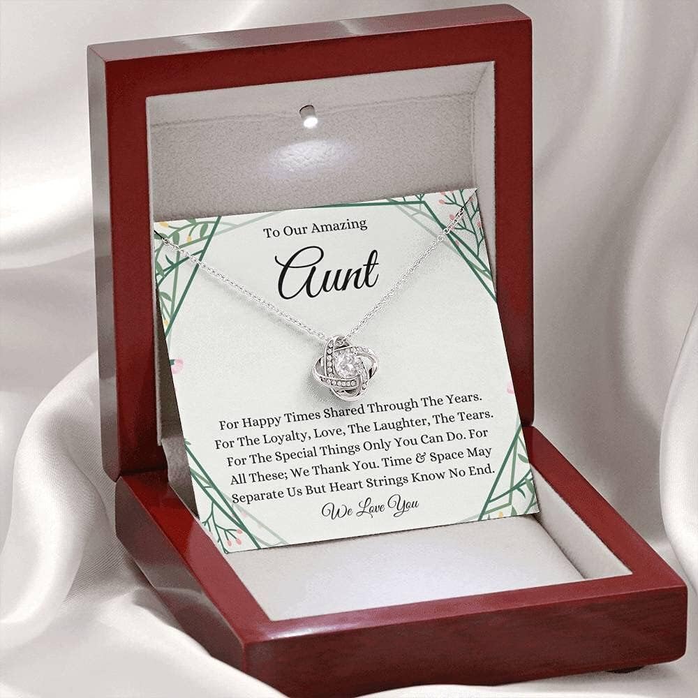 Handmade Love Knot Necklace - Personalized Aunt Gift for Birthday & Christmas