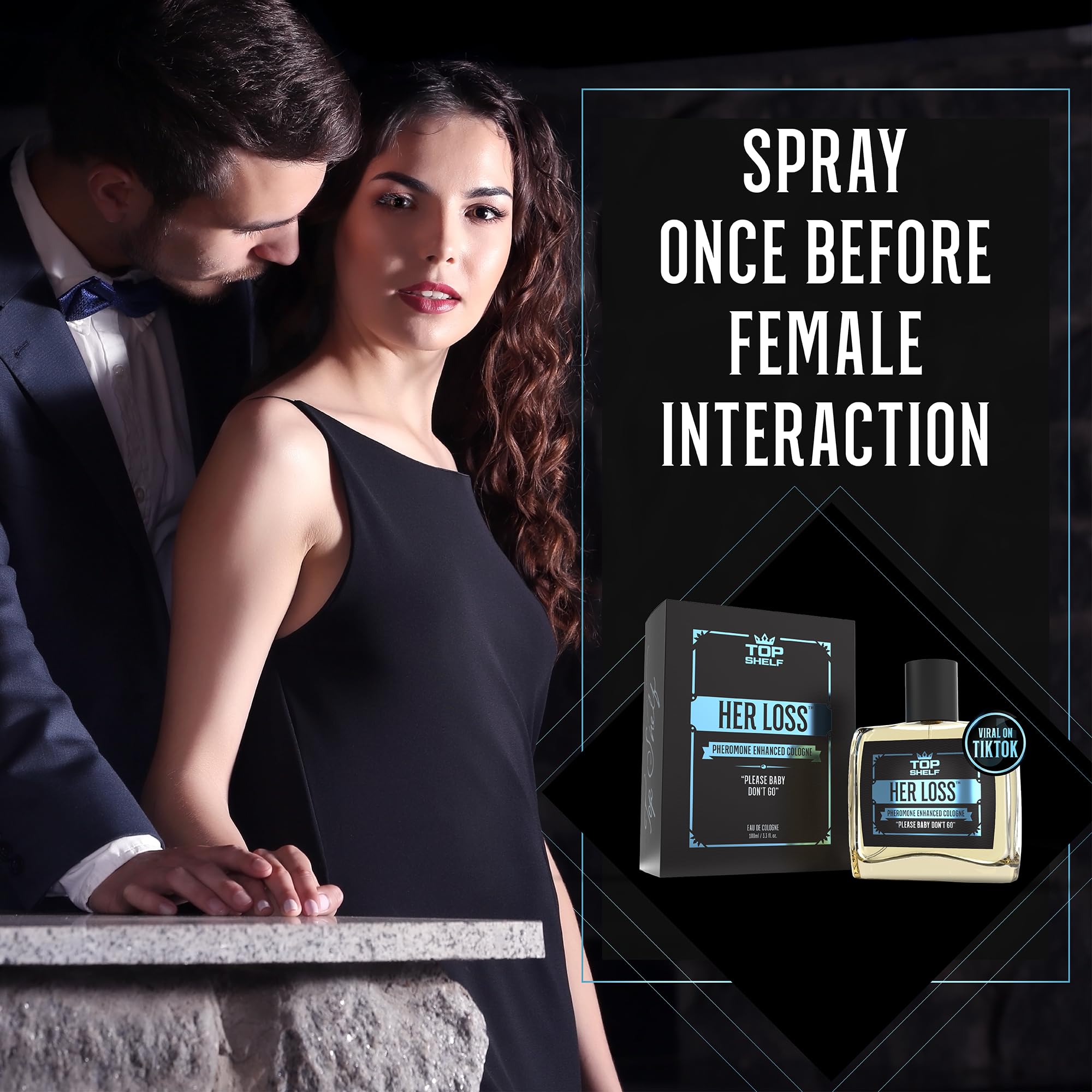 Her Loss - Premium Pheromone Cologne for Men | Long-Lasting Attraction & Confidence Booster | USA-Made 100ml Pheromone Perfume Spray | Natural Scent for Dating, Nightlife & Special Occasions