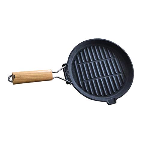 Premium Cast Iron Grill & Griddle with Handles - Heavy Duty Pizza Pan with Foldable Handle - Steak Plate for BBQ, Camping & Kitchen - Perfect for Outdoor Cooking, Backyard Grilling & Indoor Stovetop Use