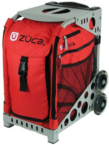 Zuca Sport Insert Bag - Red (Chili) with Gray Sport Frame | Durable Gym & Travel Organizer for Sports Equipment & Essentials | Perfect for Athletes, Yoga, Fitness & On-the-Go Storage