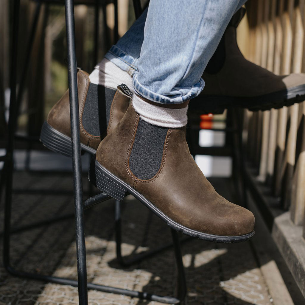 Vintage 1970s Low Heel Ankle Boots for Women - Antique Brown Leather Retro Booties | Perfect for Casual Outfits, Fall Fashion & Retro Style