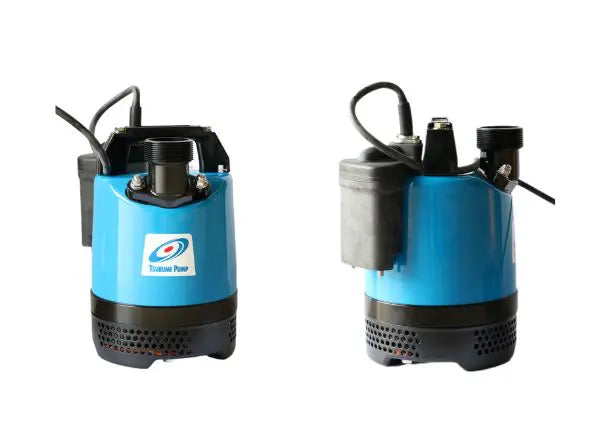 Tsurumi LB 480A 0.48kW Single Phase Portable Submersible Drainage Pump with Semi Vortex Impeller & Relay Unit - 230LPM/110kPa Max Flow - Ideal for Basements, Construction Sites & Flood Control