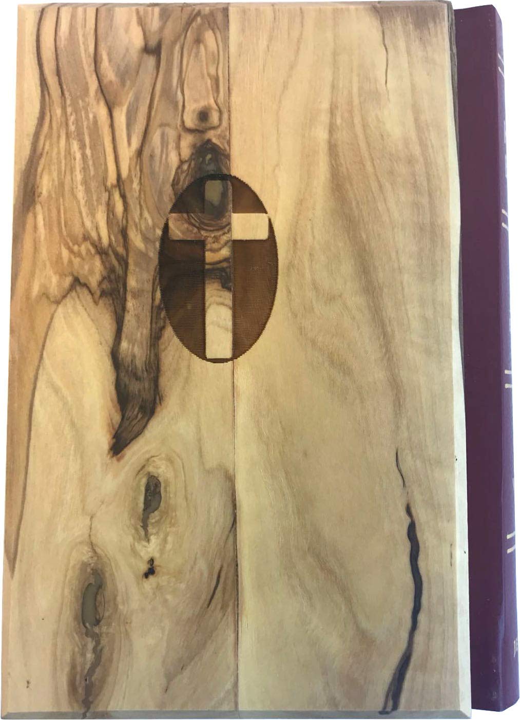 Jerusalem Bible - Olive Wood Cover with Carved Lord's Prayer - English Edition (1094 Pages) - Perfect for Christian Devotion, Bible Study & Gift Giving