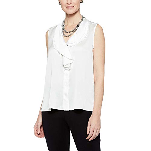 White Waterfall Ruffle Blouse