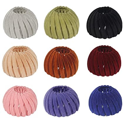 ASG Velvet Hair Clips for Women - 2 Pack Hair Bun Maker & Expandable Ponytail Holder, Soft Bird Nest Hair Accessories for Thick Hair - Perfect for Updos, Ponytails & Everyday Hairstyles