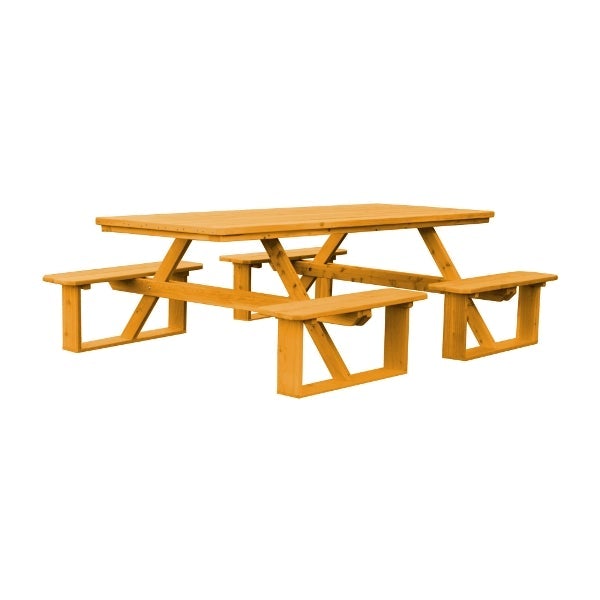 Premium 8ft Western Red Cedar Walk-In Table - Durable Outdoor Dining & Gathering Furniture for Patio, Garden, and Backyard Entertaining