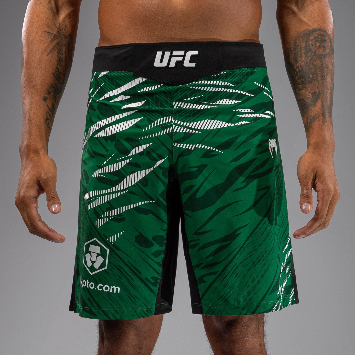 Venum UFC Fusion Authentic Fight Night Men's MMA Shorts - Long Fit, Green - Perfect for Training, Sparring & Cage Fighting