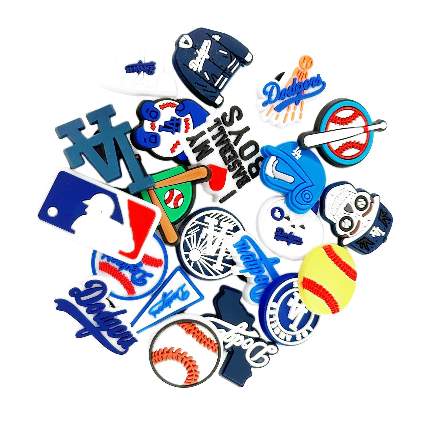 21PCS Shoe Charms for Crocs - Dodgers Team Themed Jibbitz Shoe Accessories - Perfect for Sports Fans, Gifts & Customizing Your Crocs