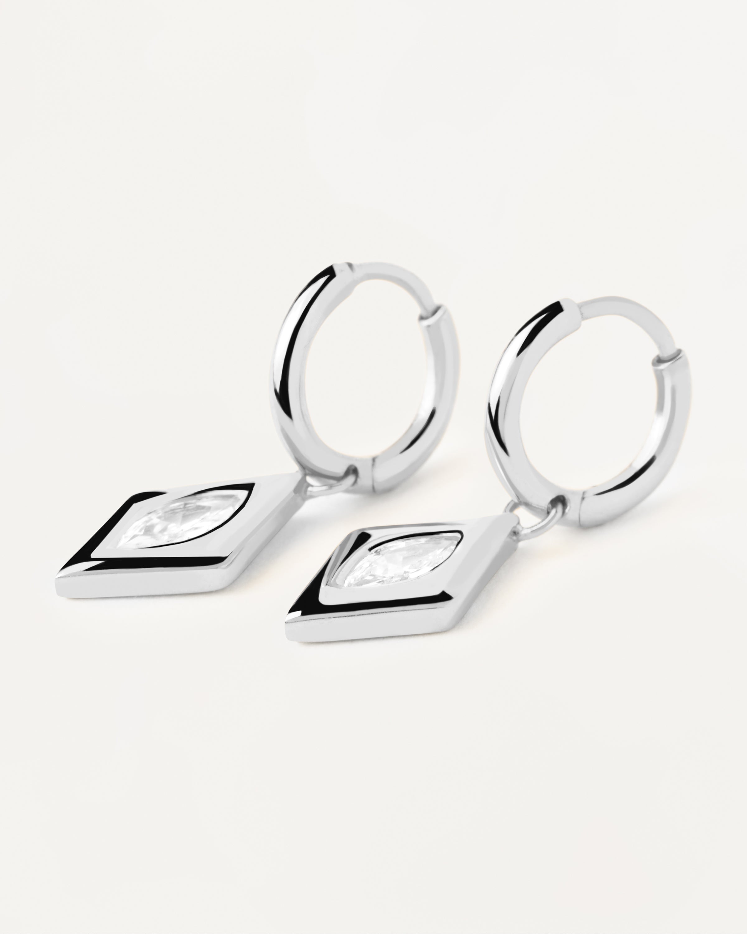 Kate Drop Silver Hoops Earrings for Women - Sterling Silver Dangle Earrings | Perfect for Everyday Wear, Parties & Gifts